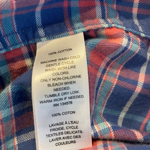 Boys Vineyard Vines Lyle Whale Flannel Shirt NWOT medium never worn 12-14 new - Picture 5 of 7